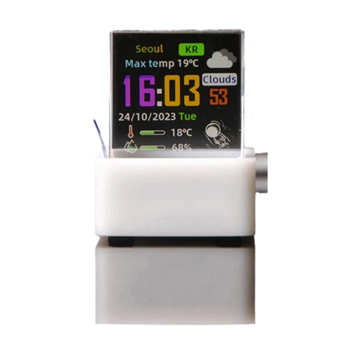 Crystal Cube Photo Display Holographic Desktop Smart Weather Station Digital Clock with GIF Animations Album